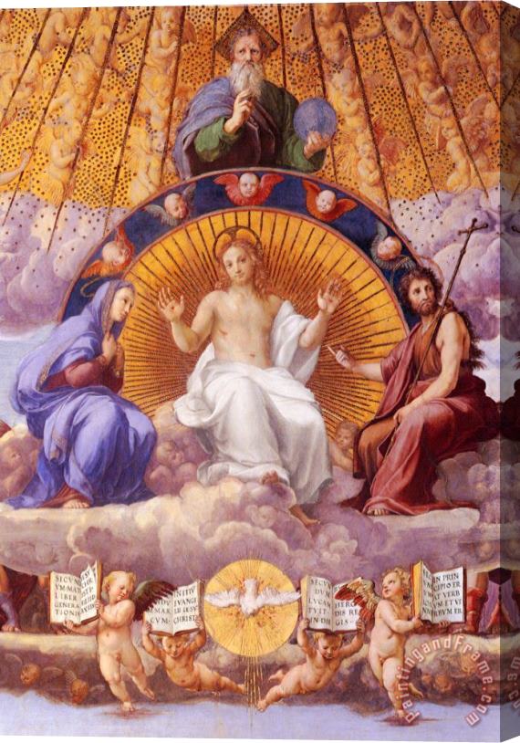 Raphael Disputation of The Holy Sacrament (la Disputa) Christ Glorified [detail 1] Stretched Canvas Painting / Canvas Art